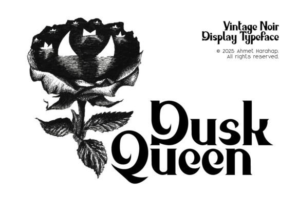 Dusk Queen Font Review: A Vintage Display Serif for Bold Branding