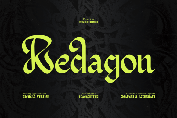 Redagon: A Bold Blackletter Font for Makers